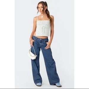 EDIKTED low rise dark wash jeans, size small NEW WITH TAGS!